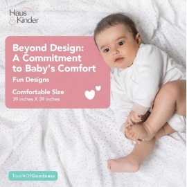 haus & kinder 100% Cotton Soft Muslin Swaddle Wrap for Newborn Baby - Pack of 3 (100 x 100 cm, Pink, Grey, Turquoise) (Rainbow)