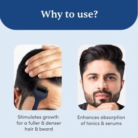 Man Matters Advance Derma Roller For Hair & Beard | 540 Micro 0.5mm Titanium Alloy Needles | Beard Health and Development | Stimulates Beard Hair Follicles | Safe, Easy & Effective To Use