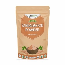 OurHerb Sandalwood Powder Face Pack for Glowing Skin & Tan Removal - Pure, Natural, and Effective Facial Care with Santalum Album Chandan Powder - 100g | 3.5 Oz