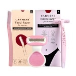 Carmesi Complete Hair Removal Pack | Facial Razor, Body Razor, Bikini Razor | Instant & Painless Hair Removal | Face, Legs, Arms, Underarms, Bikini Line White - Women