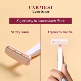 Carmesi Complete Hair Removal Pack | Facial Razor, Body Razor, Bikini Razor | Instant & Painless Hair Removal | Face, Legs, Arms, Underarms, Bikini Line White - Women