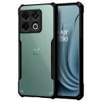 Fashionury TPU+Plastic Back Cover for OnePlus 10 Pro 5G Shockproof Crystal Clear | 360 Degree Protection | Protective Design | Transparent Back Case for OnePlus 10 Pro 5G (Black Bumper)