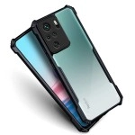 Fashionury Back Cover Case for Mi Redmi Note 10 / Redmi Note 10S / Redmi Note 11 SE/Note 10S (Shockproof | Crystal Clear | Hybrid TPU & PC | Transparent Back | Black Bumper