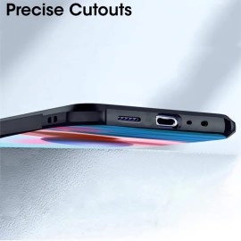 Fashionury Back Cover Case for Mi Redmi Note 10 / Redmi Note 10S / Redmi Note 11 SE/Note 10S (Shockproof | Crystal Clear | Hybrid TPU & PC | Transparent Back | Black Bumper