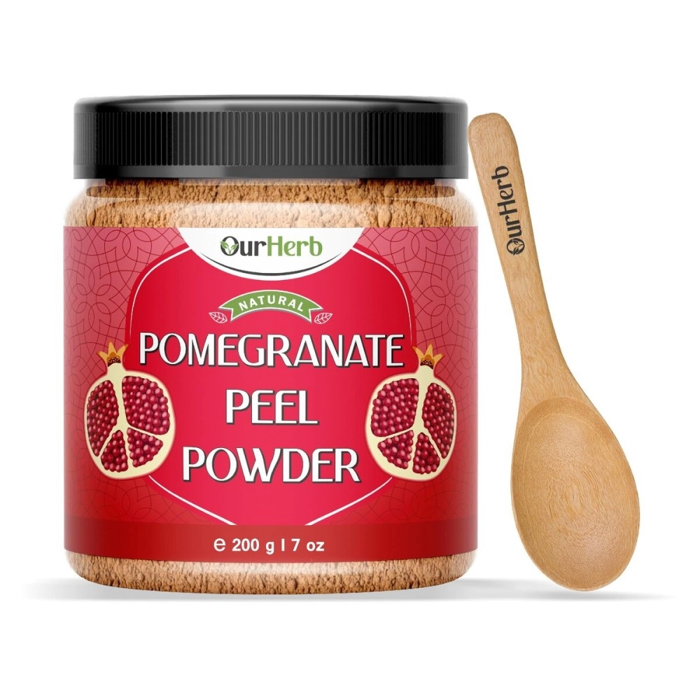 OurHerb Pomegranate Peel Powder for Skin & Hair Care | Supports Acne & Hair Fall Management | Anar Powder - 200g | 7 Oz