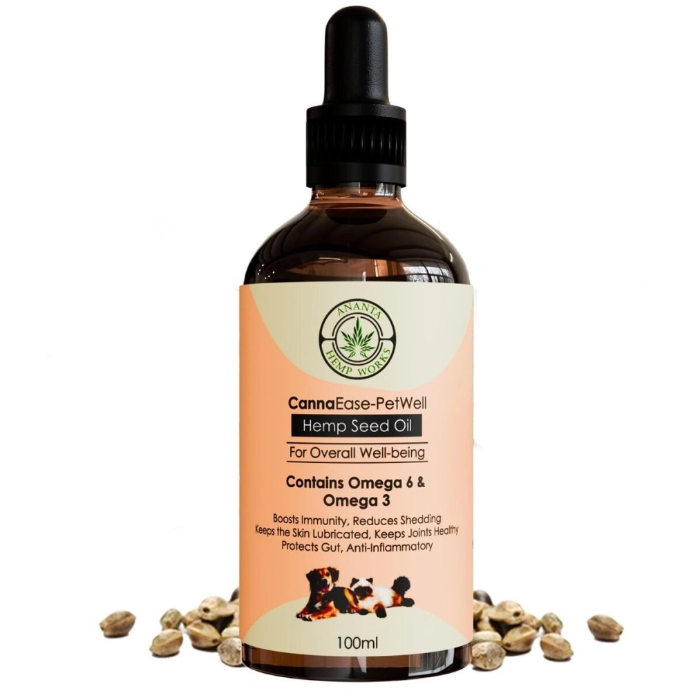 Ananta Hemp Works Hemp Seed Oil I 100ML I Specially for Dog I Cat I Relax Your Pets I Fight Anxiety I Pet Joint Support I Improve Skin I 100% Ayurvedic & Natural I Pet Care Massage Oil | No Side Effe