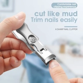 MAYCREATE Nail Clippers For Men Stainless Steel Nail Cutter with Leather Cover Toenail Clippers for Thick Nails, Professional Nail Cutter