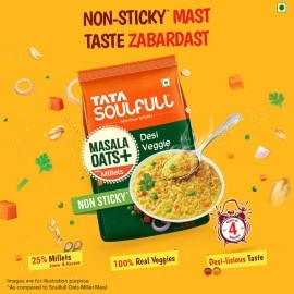 Tata Soulfull Masala Oats+, Tasty Snack with Millets, Desi Veggie, 500g