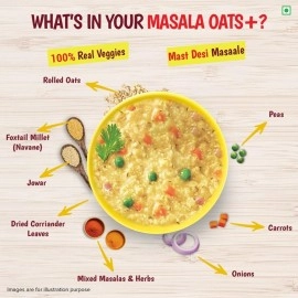 Tata Soulfull Masala Oats+, Tasty Snack with Millets, Desi Veggie, 500g
