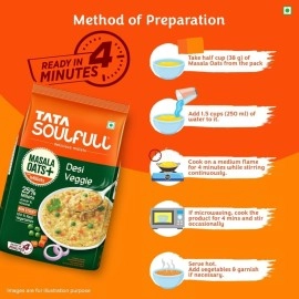 Tata Soulfull Masala Oats+, Tasty Snack with Millets, Desi Veggie, 500g