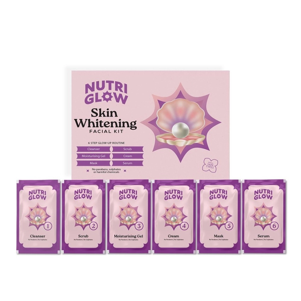 NutriGlow NATURAL\'S Salon Series Facial Kit Helps in Dullness Treatment, All Skin Types (60gm)