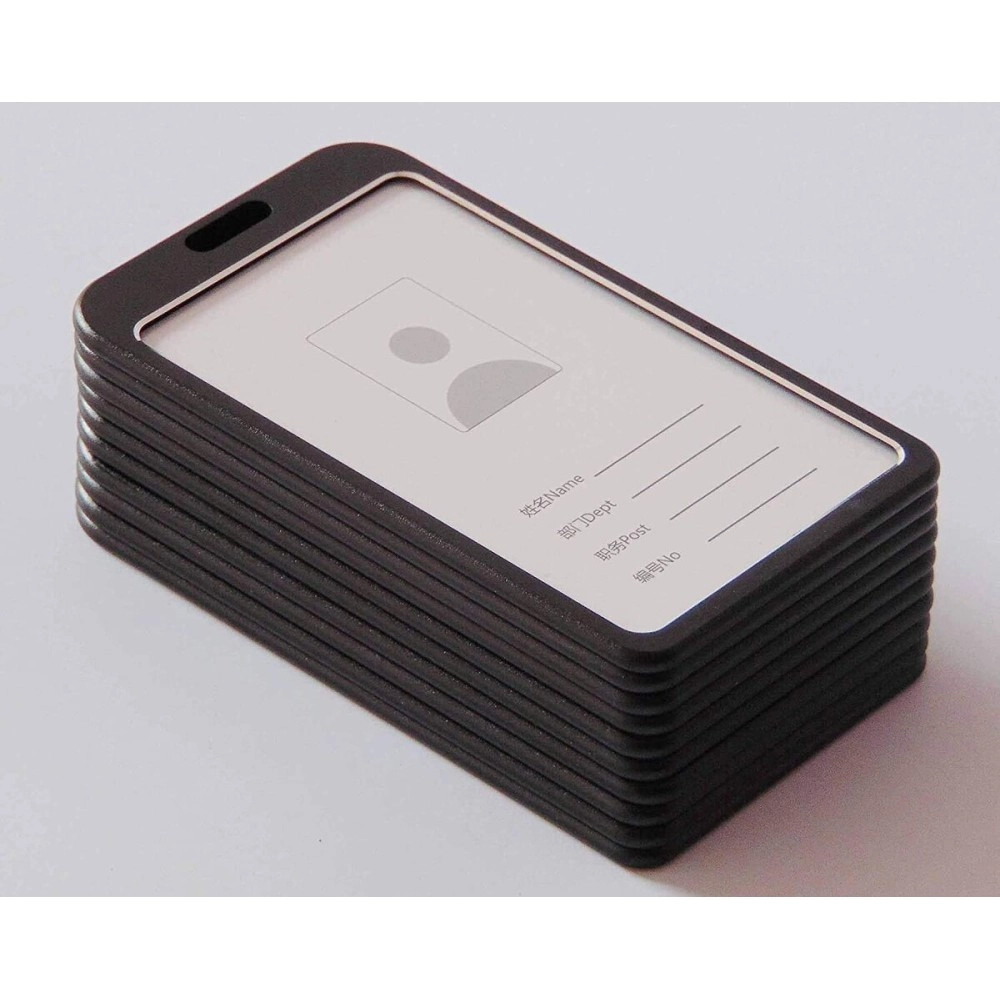 Lazybeee i Cards-Natural Hard Metal (Aluminum Alloy) ID Card Holder/Badge with Scratch Guard for Office ID Card (Vertical)(Pack of 1)