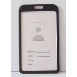 Lazybeee i Cards-Natural Hard Metal (Aluminum Alloy) ID Card Holder/Badge with Scratch Guard for Office ID Card (Vertical)(Pack of 1)