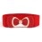 Zibuyu Women Waist Belt for Dresses Stylish Belt for Girls Bowknot Wide Interlocking Buckle Elastic Stretchy Hip Belts for Women & Girl (Red), Red, Free Size