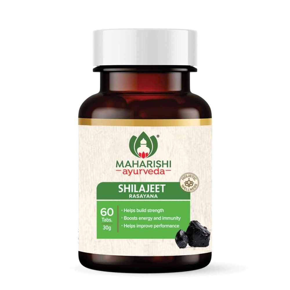Maharishi Ayurveda Shilajeet Rasayana 500 MG | Natural & Pure Shilajit for Strength, Stamina & Endurance | 60 Tablets Pack