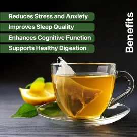 BLUE TEA - Lemon Balm Tea - 50gm - 50+ Cups | RELIEVES STRESS | REDUCES BLOATING | IMPROVES DIGESTION | Leaf Based - Caffeine Free - Non-GMO - Relaxing | Shark Tank Featured | Reusable Pet Jar