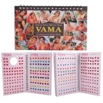VAMA Fashions Plain Round Multicolour Kumkum Forehead Reusable Self-Adhesive Sticker Small Bindis Bindiya Spiral Bindi Book Mini Size For Girls (948 - Small Bindi Booklet)