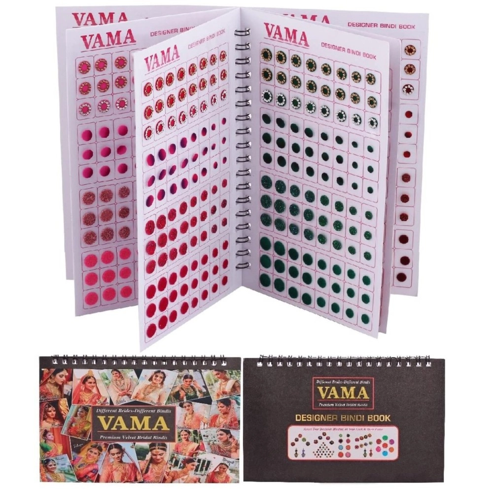 Vama Fashions Multicolour Plain Glitter Sparkle Shaded Crystal Diamond Stone bindi Booklet sticker for Women (Designer bindi book)