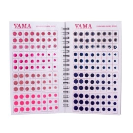 Vama Fashions Multicolour Plain Glitter Sparkle Shaded Crystal Diamond Stone bindi Booklet sticker for Women (Designer bindi book)