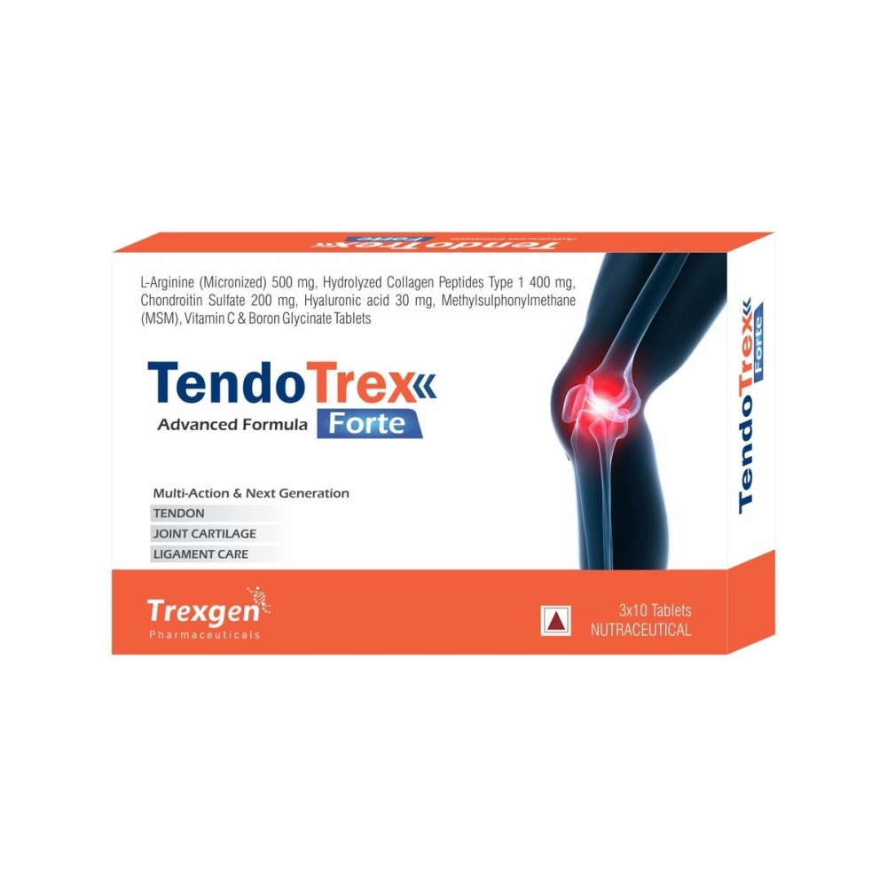 Trexgen TENDOTREX FORTE Advanced & Complete Tendon, Joint Cartilage & Ligament Care (30 Tablets) (Pack of 1)