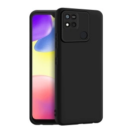 CEDO Redmi 10A / Poco C31 Back Cover | Camera Bump Protection & Ultra Slim | Matte Soft Silicon Shock Proof Rubberised Back Case Cover (Black)