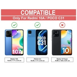 CEDO Redmi 10A / Poco C31 Back Cover | Camera Bump Protection & Ultra Slim | Matte Soft Silicon Shock Proof Rubberised Back Case Cover (Black)