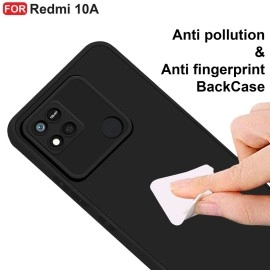 CEDO Redmi 10A / Poco C31 Back Cover | Camera Bump Protection & Ultra Slim | Matte Soft Silicon Shock Proof Rubberised Back Case Cover (Black)