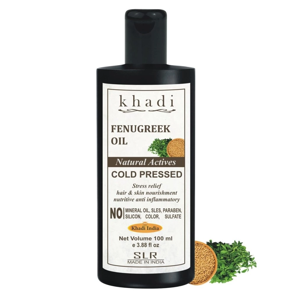 SLR Khadi Fenugreek Oil Cold Pressed - For Hair & Body Massage Oil - 100 Ml (Pack Of 1)