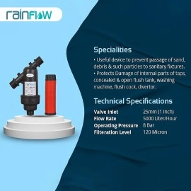 Rainflow Disc Filter for R.O. Filter, Garden Lawn, Drip irrigation filter, Home or Apartment Water Tank (1 Inch)-120 Mesh/130 Micron | 6 Months Warranty | Made In INDIA