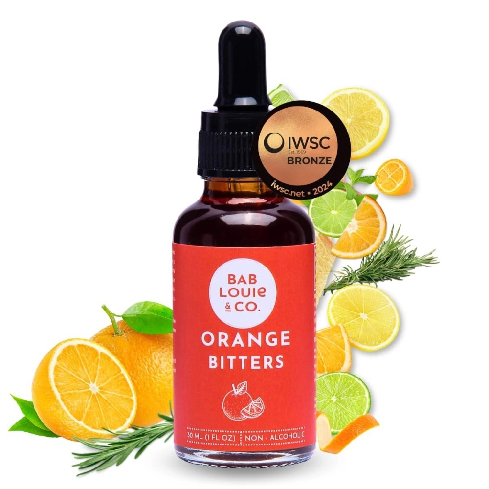 Bab Louie & Co. Orange Bitters for Cocktails | India\'s First Non-Alcoholic Handcrafted Bitters | 100% Natural Made with Real Fruits, Herbs & Spices |Fresh Citrus Notes | Manhattan, ni, Sidecar,