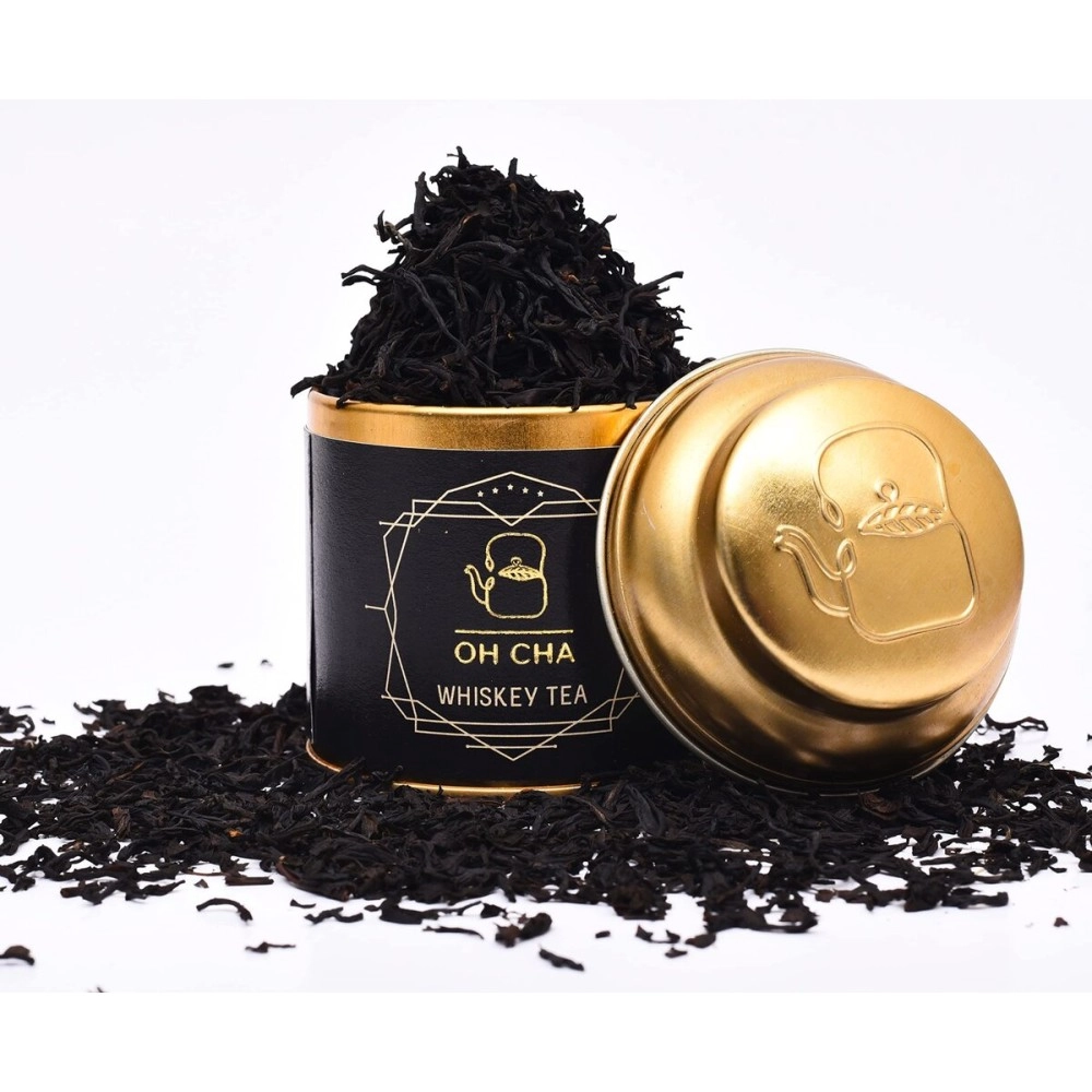 OH CHA - Roasted Darjeeling Whiskey Flavored Tea, 35gms, Non-Alcoholic, Smoky, Whole Leaf