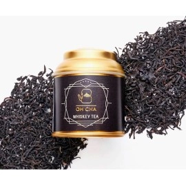 OH CHA - Roasted Darjeeling Whiskey Flavored Tea, 35gms, Non-Alcoholic, Smoky, Whole Leaf