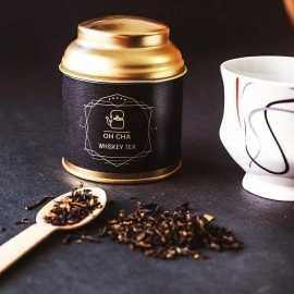 OH CHA - Roasted Darjeeling Whiskey Flavored Tea, 35gms, Non-Alcoholic, Smoky, Whole Leaf