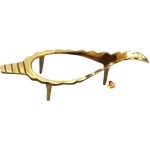 DARIDRA BHANJAN Rudram Natural Brass Shankh Stand, Conch Shell Stand - 5 to 6 inch, Big Size