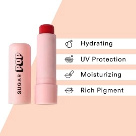 SUGAR POP Lip Kit | Matte Lipcolour - 01 Chilli (1.6 ml) + Nourishing Lip Balm - 02 Cherry (4.5 gms)