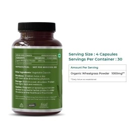 SAPTAMVEDA Organic Wheat Grass Tablets (120 Tablets, 500mg) - Natural Antioxidant Superfood, Supports Healthy Joints, Immunity Booster, Non-GMO, Vegan