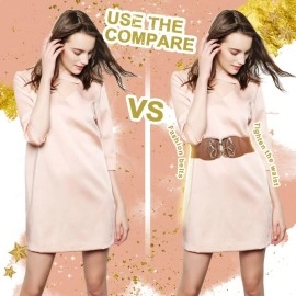 Sunkizzrs Waist Belt Womens for Dress - Stretchable Belts for Women Stylish - Broad/Fancy/Embellished Belts for Women - Waist Rhinestone Ladies Designer Waistband Belt For Skirt, Camel, Free Size