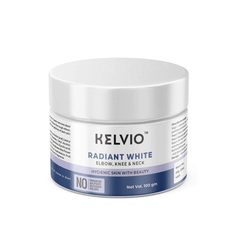 Kelvio Radiant White Elbow, Knee & Neck skin Whitening cream For Women, Men & Girls100gm