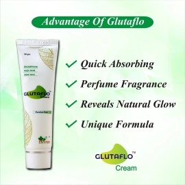 Glutaflo Cream Glutathione Face Cream For Melasma, Dark Spots, Hyperpigmentation, Anti Ageing, Acanthosis Nigricans, Black Neck With vitamine C & E & B3 And Kojic Acid,Aloe vera & Sandal wood & Turm