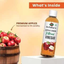Dr. Patkar\'s 100% Natural Apple Cider Vinegar | 5 % Acidity | Immunity Booster| Suitable For Weight-loss | Best For Cooking and Salad Dressing I Filtered and Handmade (200ml)