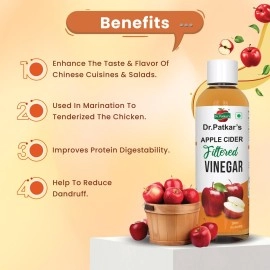 Dr. Patkar\'s 100% Natural Apple Cider Vinegar | 5 % Acidity | Immunity Booster| Suitable For Weight-loss | Best For Cooking and Salad Dressing I Filtered and Handmade (200ml)