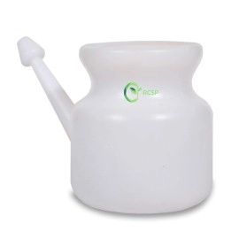 RCSP Round Jal Neti Pot & Eye Wash Cup Set | Helpful in Sinus, Lightweight Round Style Neti Lota with Eye Wash Cup & Neti Sutra Cotton | Pack of 4| 1 Neti Pot, 2Eye Wash Cup, 1Neti Sutra | Combo Pack