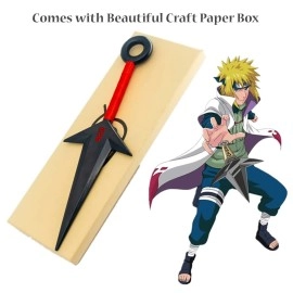 STORE 2508 Kids To Adults Anime Nruto Plastic Weapon Toy Hokage Minato\'s Kunai Cosplay Armor 26.5 Cm With Box Japanese Anime Cosplay,Multicolor