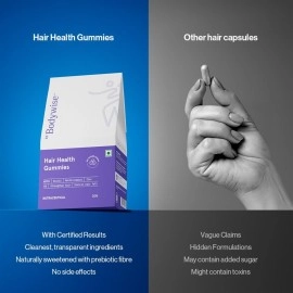 Be Bodywise Biotin Hair Gummies for Stronger, Shinier Hair & Nails | 90 Day Pack | High Potency Biotin, Zinc, Folic Acid, Fibre & Multivitamins | Strawberry Flavour | No Added Sugar, Gut Friendly