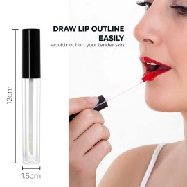 nsb herbals 5ml Round Premium Acrylic Empty Lip Gloss, Lip Care, Cosmetic, Oil Bottles, Mascara, Liquid Eye Shadow, Transparent Empty Clear Lip Containers Tubes, Refillable Bottle With Plug (1)