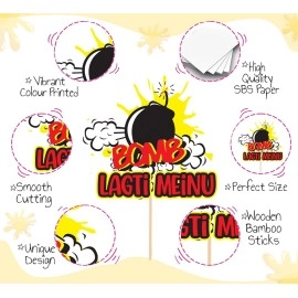 Zyozique Bollywood Funny Photo Booth Props - 12 pc Photobooth Kit - Movie Night Supplies - Bollywood Party Decorations