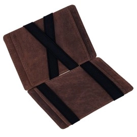 URBAN FOREST Vintage Brown Leather Magic Wallet for Men