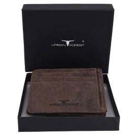 URBAN FOREST Vintage Brown Leather Magic Wallet for Men