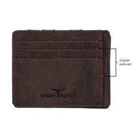 URBAN FOREST Vintage Brown Leather Magic Wallet for Men