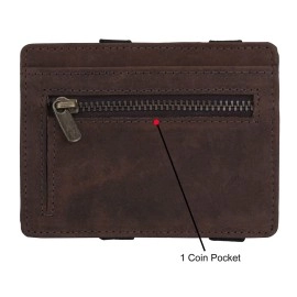 URBAN FOREST Vintage Brown Leather Magic Wallet for Men
